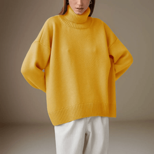 Marais Paris Pull Turtleneck Oversized Chic pour Femmes et Hommes-Women Sweaters-Marais Paris-Yellow-S-Marais Paris