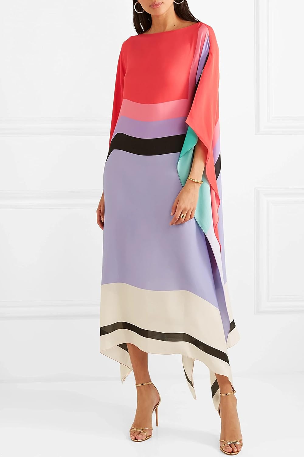 Robe Fluide Color-Block Asymétrique Manches Amples-Dresses-Marais Paris-Marais Paris