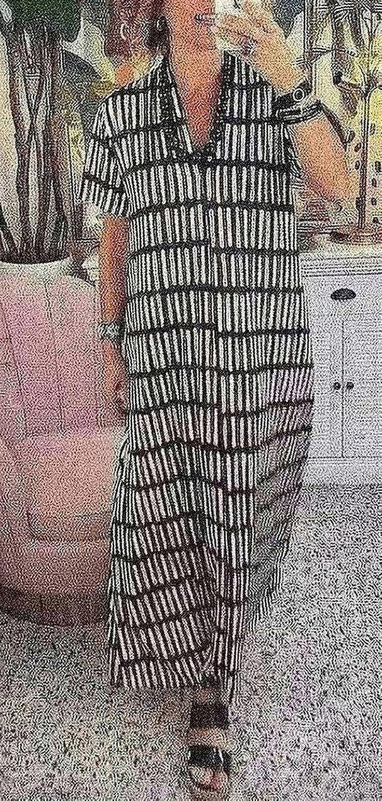 Marais Paris Robe Chic Casual à Rayures pour Événements-Long dress-Marais Paris-Marais Paris