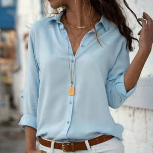 Marais Paris Blouse Chic et Décontractée pour Sorties-Women Blouse-Marais Paris-Bleu Clair-S-Marais Paris