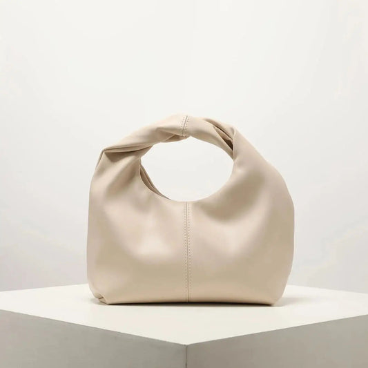 Sac à main arrondi avec anse nouée - Design minimaliste, spacieux-Old Money Style-Marais Paris-Abricot-Marais Paris