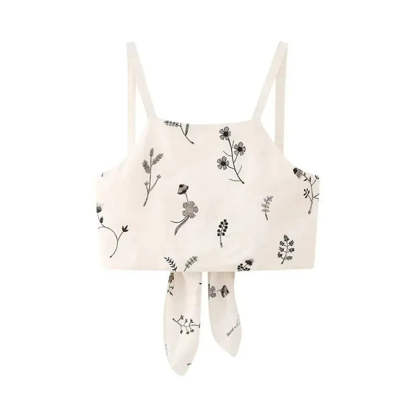 Marais Paris Ensemble Floral Élégant - Top Court et Jupe Longue-Matching Sets-Marais Paris-Marais Paris