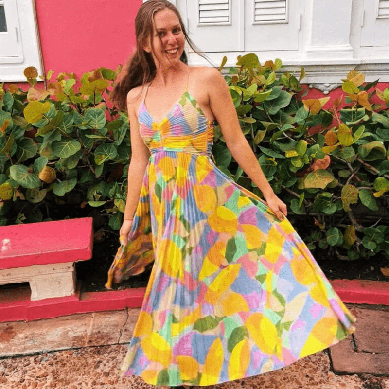 Robe Midi à Encolure Coeur - Élégance Estivale-Women Dress-Marais Paris-Marais Paris