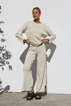 Ensemble Tricot Femme - Haut Manches Longues, Pantalon Jambes Larges-Sets-Marais Paris-Marais Paris