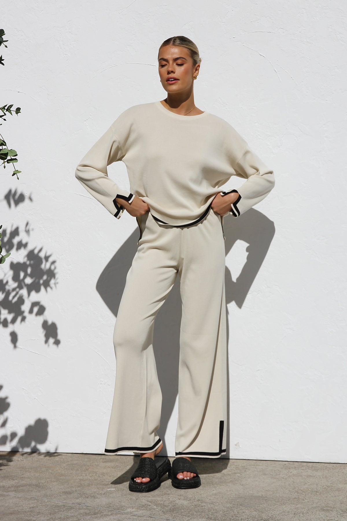 Ensemble Tricot Femme - Haut Manches Longues, Pantalon Jambes Larges-Sets-Marais Paris-Marais Paris