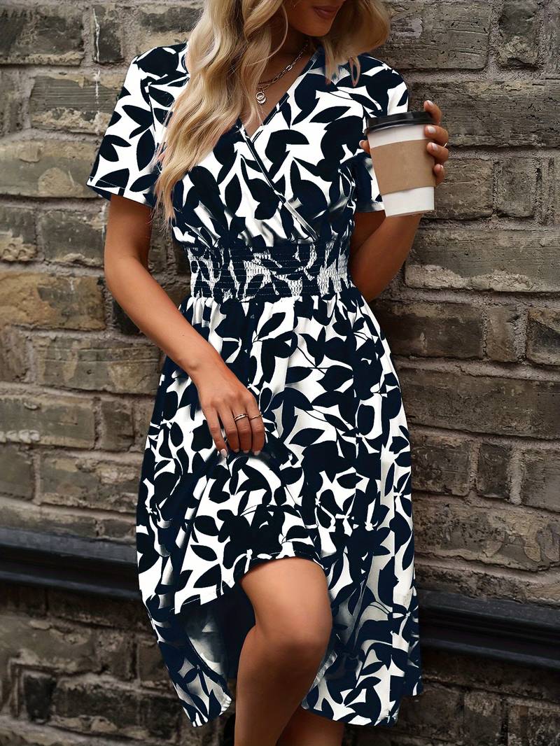 Marais Paris Robe Fleurie Chic et Décontractée pour Été-Short dress-Marais Paris-Marais Paris