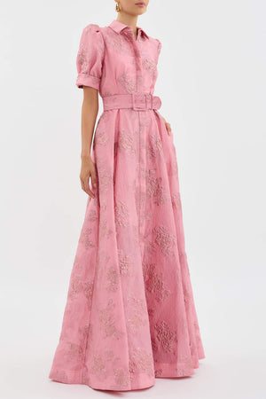 Robe Longue Élégante avec Ceinture et Manches Bouffantes-Dresses-Marais Paris-Marais Paris