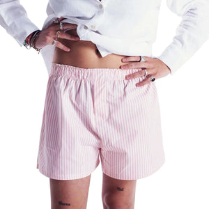 Shorts Femme Coton Rayé – Taille Élastique, Loungewear-81738-484f5b56-4de6-4347-bc7c-755aebd04c7e