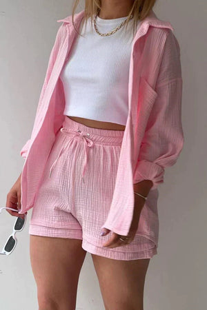 Ensemble Coordonné Détente - Chemise, Débardeur & Short Confortable-Shorts Sets-Marais Paris-Marais Paris