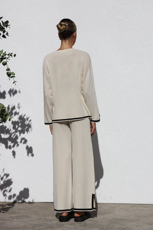 Ensemble Tricot Femme - Haut Manches Longues, Pantalon Jambes Larges-Sets-Marais Paris-Marais Paris