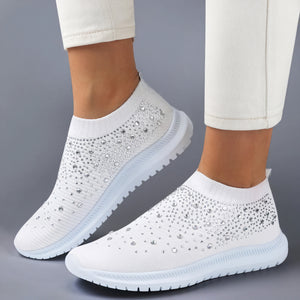 Sneakers Slip-On Femme - Maille & Strass Brillants-Shoes Evergreen-Marais Paris-Marais Paris
