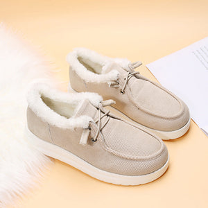 Chaussures Femme Velours Côtelé, Fausse Fourrure, Lacets, Semelle Caoutchouc-82593-58591ec1-41ef-46e9-838a-e0c53b8d0cd6