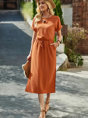 Marais Paris Robe Midi Chic et Confortable avec Taille Ajustable-Short dress-Marais Paris-Marais Paris