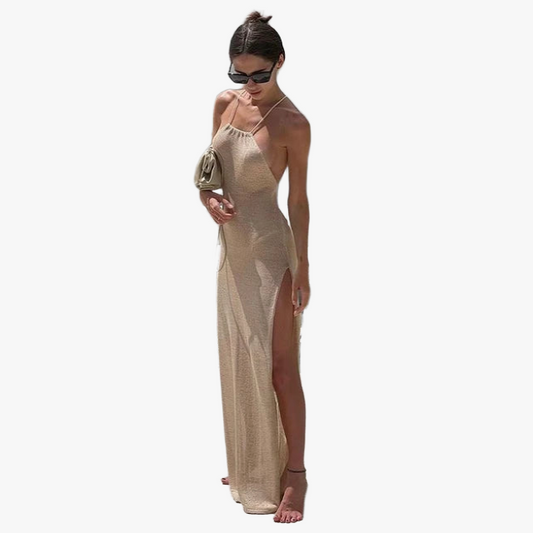 Robe Élégante et Glamoureuse pour Femmes-dress-Marais Paris-Beige-S-Marais Paris