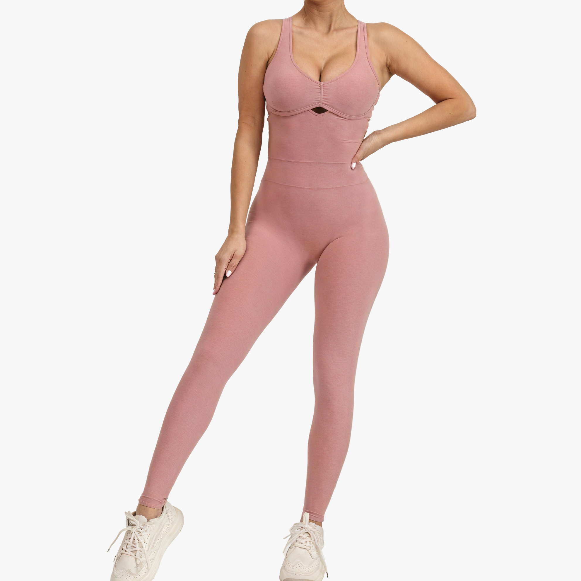 Ensemble Actif Femme - Soutien-gorge et Leggings Taille Haute-Jumpsuits-Marais Paris-Beige Clair-S-Marais Paris