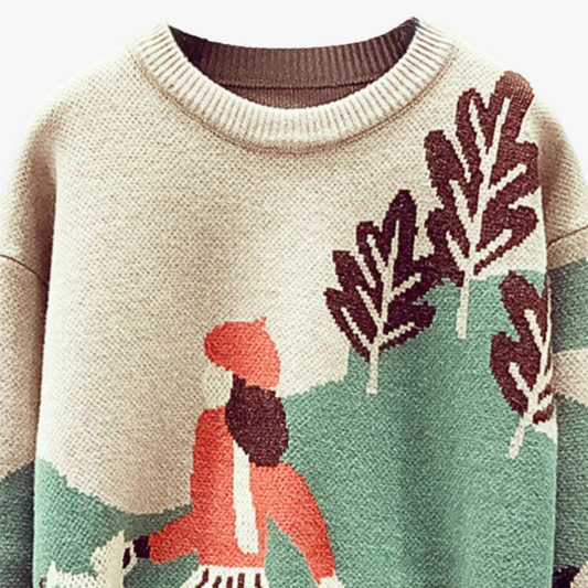 Pull Oversize Scène Enchantée pour Femmes-Pullover-Marais Paris-Marais Paris