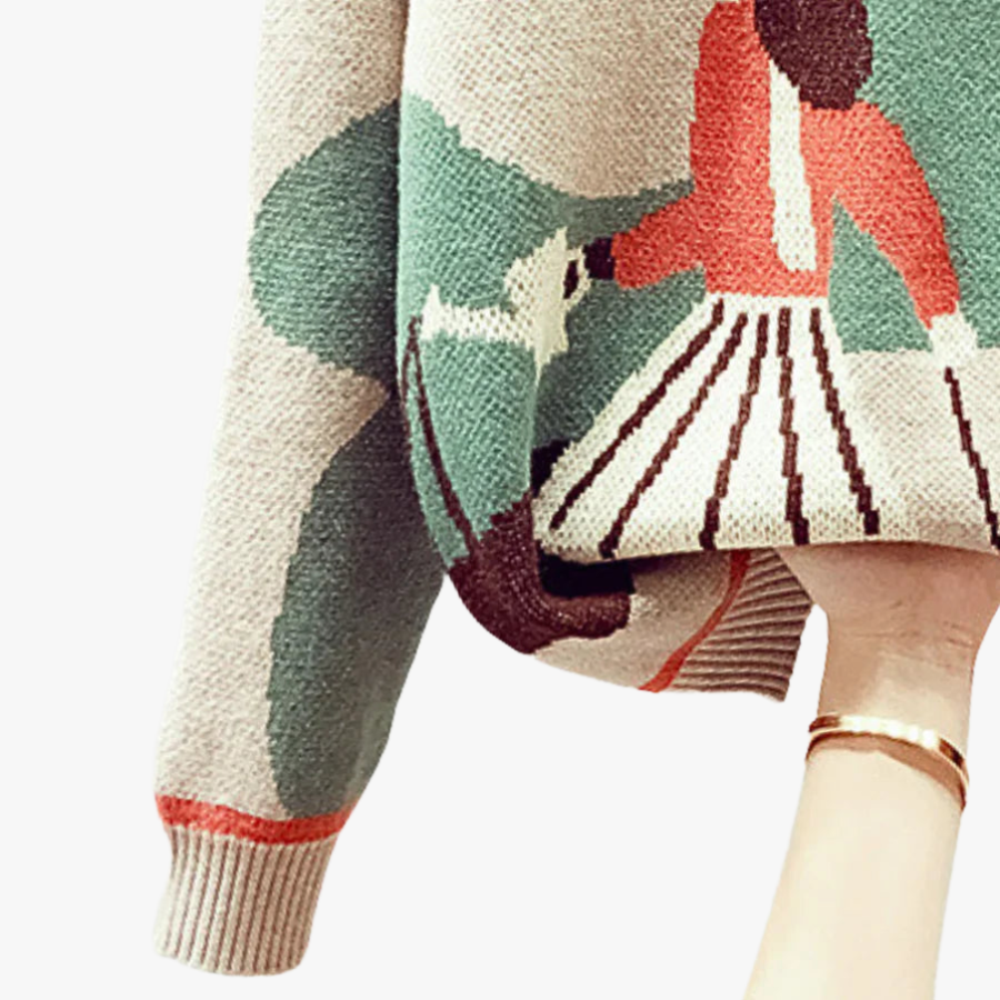 Pull Oversize Scène Enchantée pour Femmes-Pullover-Marais Paris-Marais Paris