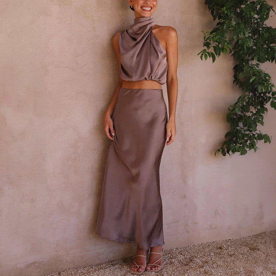 Robe Maxi Élégante à Encolure Halter pour Événements-Long set-Marais Paris-Marais Paris