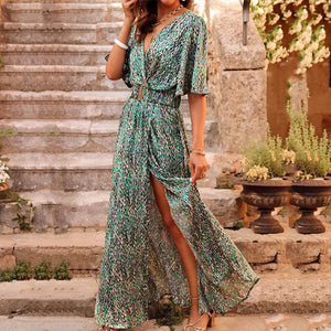Robe Maxi Boho Chic - Élégante et Confortable-Wide dress-Marais Paris-Vert-XS-Marais Paris