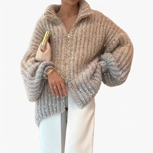 Robe Élégante et Cardigan Chic pour Femmes-Pullover-Marais Paris-Or-XS-Marais Paris