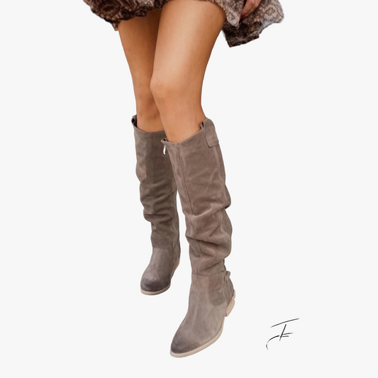 Bottes Montantes Élégantes et Confortables pour Femmes-Boots-Marais Paris-Gris-36-Marais Paris