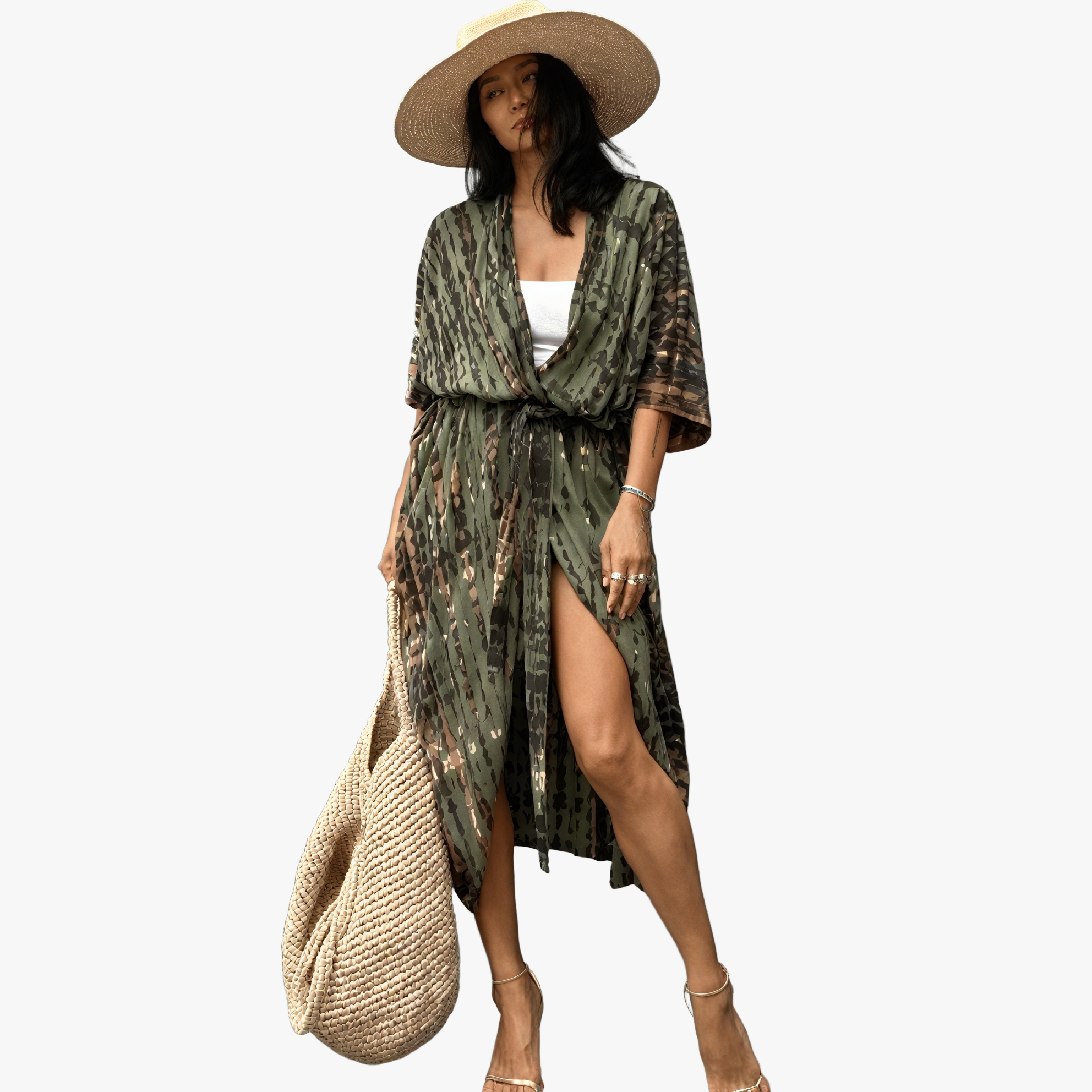 Robe Kimonos Éthérée - Design Bohème et Confort-Women Dress-Marais Paris-Vert-Taille Unique-Marais Paris