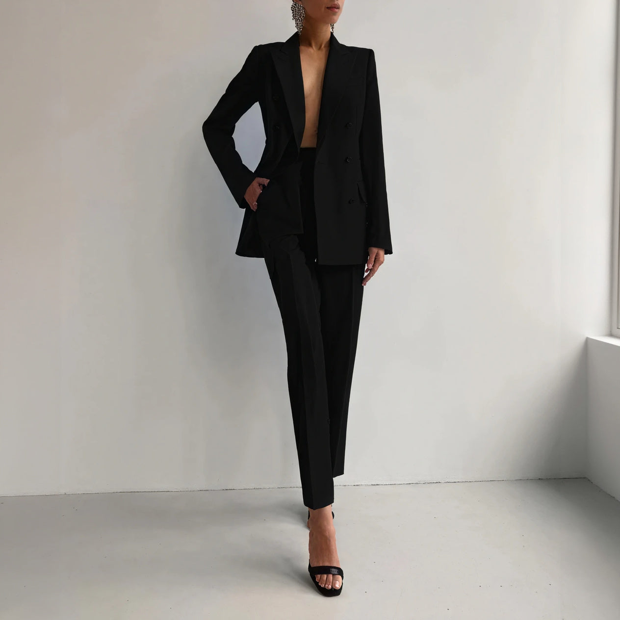 Costume Femme Chic et Sophistiqué - Blazer et Pantalon Ajusté-Blazers-Marais Paris-Noir-XS-Marais Paris