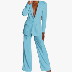 Costume Femme Chic et Sophistiqué - Blazer et Pantalon Ajusté-Blazers-Marais Paris-Turquoise-XS-Marais Paris