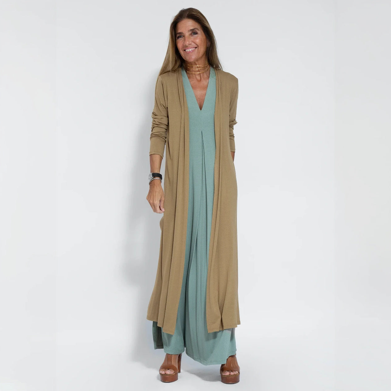 Robe Maxi Élégante et Décontractée pour Femmes-set-Marais Paris-Turquoise (3)-S-Marais Paris