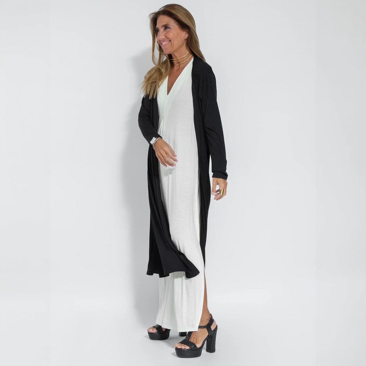 Robe Maxi Élégante et Décontractée pour Femmes-set-Marais Paris-Blanc-S-Marais Paris