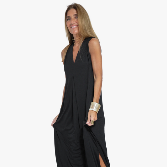 Robe Maxi Élégante et Décontractée pour Femmes-set-Marais Paris-Noir (3)-S-Marais Paris