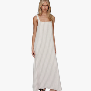 Robe longue à encolure carrée et rayures verticales-Marais Paris-Marais Paris