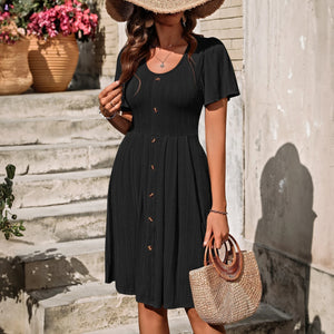 Robe A-Line Chic et Décontractée pour Femmes-Dresses-Marais Paris-Noir-XS-Marais Paris