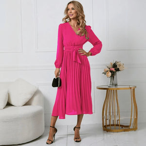 Robe Élégante à Design Enveloppant pour Événements-Women Dress-Marais Paris-Rose-S-Marais Paris