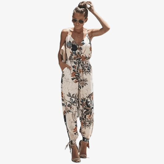Combinaison à Imprimé Floral - Style Chic et Confortable-Women Jumpsuit-Marais Paris-Blanc-S-Marais Paris