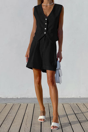 Ensemble Veste sans Manches & Short Taille Haute - Marais Paris-Sets-Marais Paris-Marais Paris