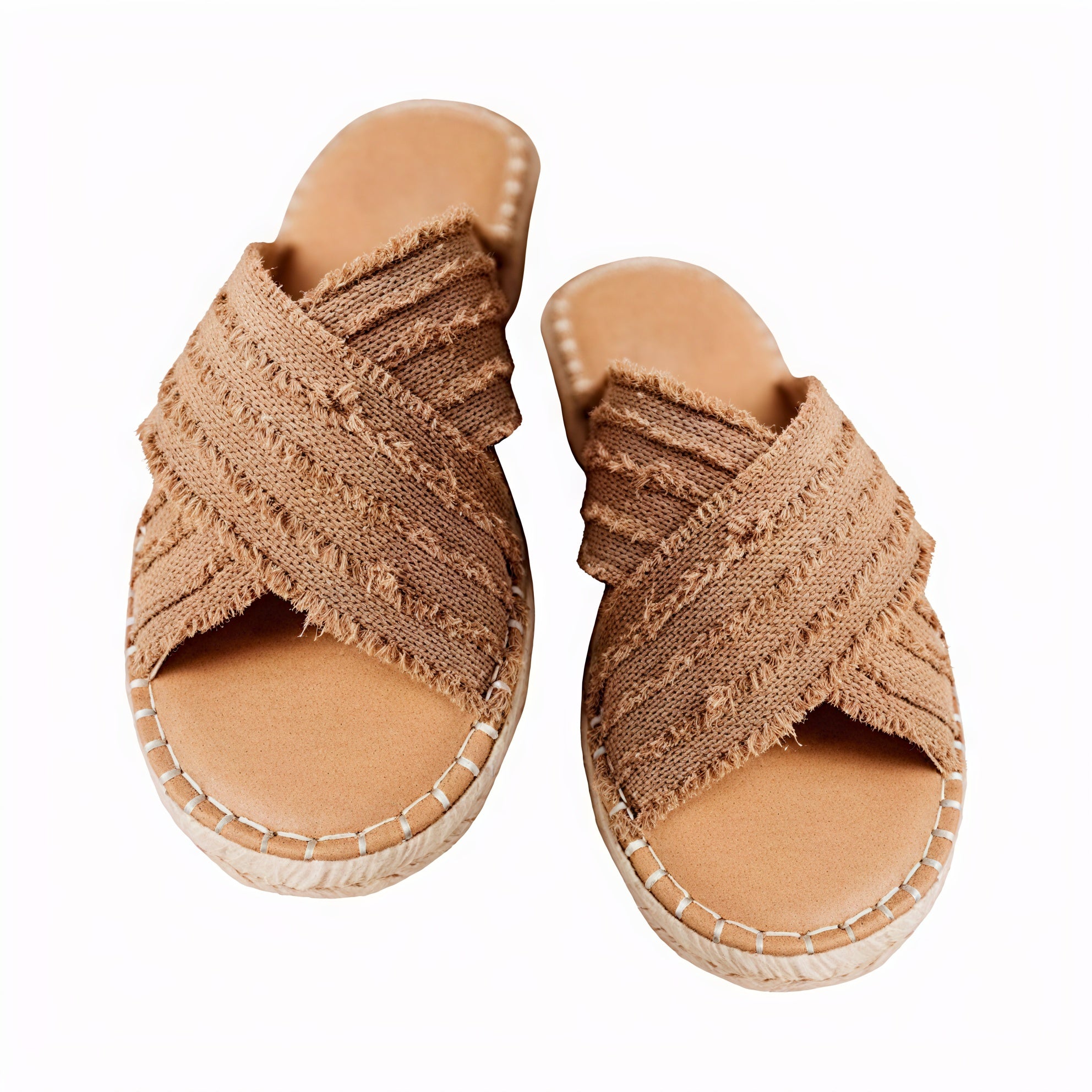 Sandales Femme Semelle Corde – Brides Croisées Textile, Style Casual-72720-484f79dd-aaf8-4369-9f28-4e080e970ca7