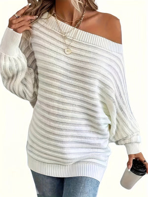 Robe Femme Maille Côtelée Épaules Dénudées Manches Longues-74368-739ca310-62d7-4e5d-b92e-ff6125bc5865