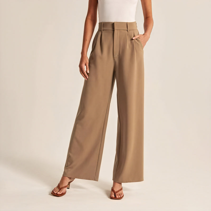 Pantalon Large Chic et Moderne pour Femmes - Élégance et Confort-Pantalon Women-Marais Paris-Kaki-S-Marais Paris
