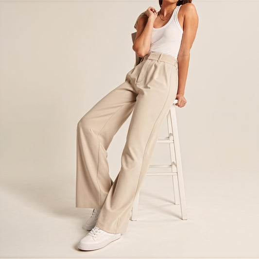 Pantalon Large Chic et Moderne pour Femmes - Élégance et Confort-Pantalon Women-Marais Paris-Beige-S-Marais Paris