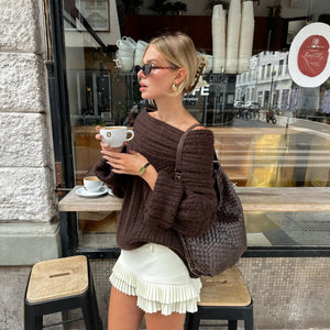 Top Épaule Dénudée Femme - Manches Ballon, Style Chic Décontracté-Marais Paris-XS/S-Marais Paris