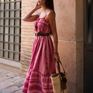 Robe Longue Bohème Broderie Artisanale - Marais Paris-Maxi Dresses-Marais Paris-Marais Paris