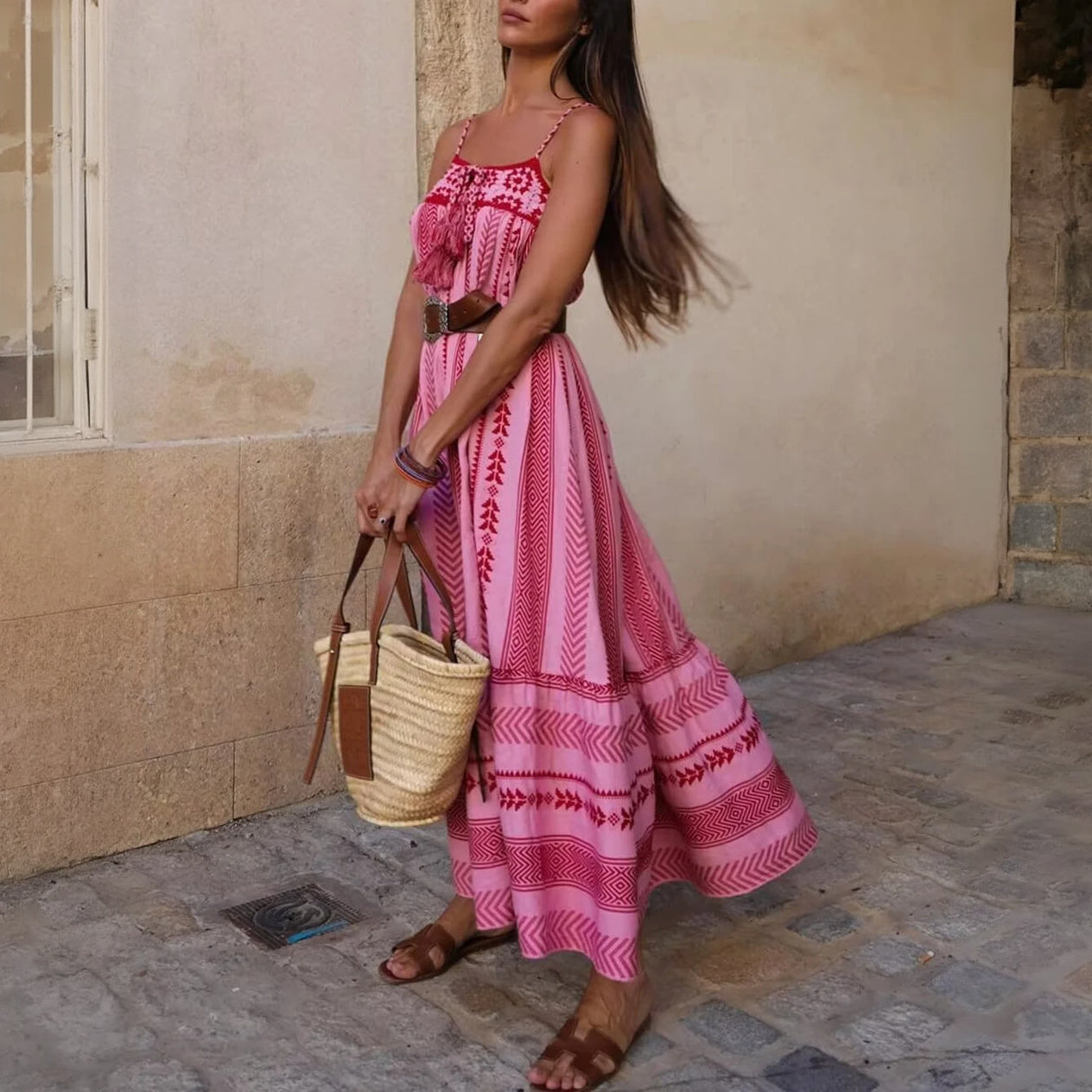 Robe Longue Bohème Broderie Artisanale - Marais Paris-Maxi Dresses-Marais Paris-Marais Paris