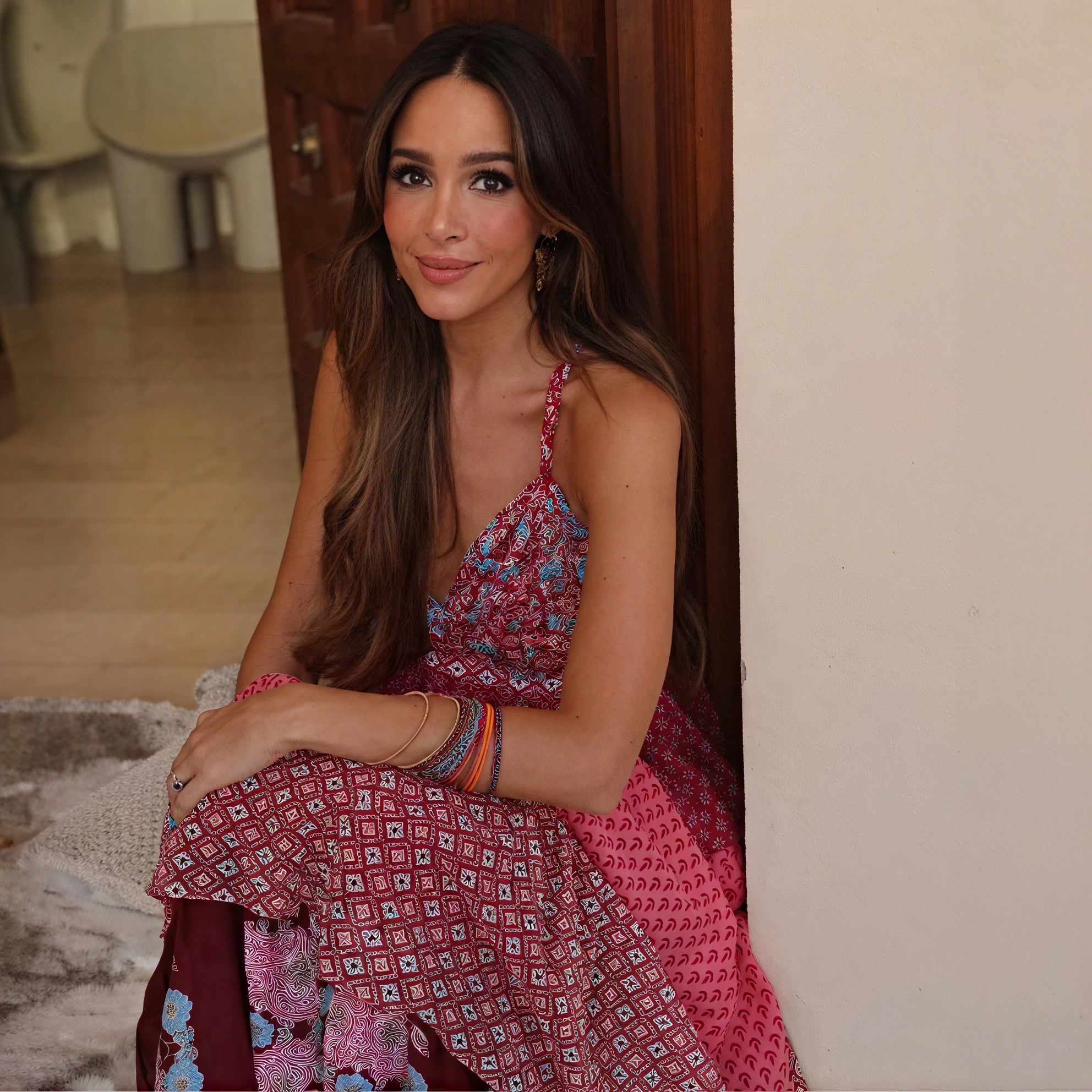 Robe Maxi Bohème à Volants - Coupe Fluide, Motifs Variés-Maxi Dress-Marais Paris-Marais Paris