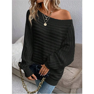 Robe Femme Maille Côtelée Épaules Dénudées Manches Longues-74368-79250a3d-0994-4f43-89e0-b531b5e99870