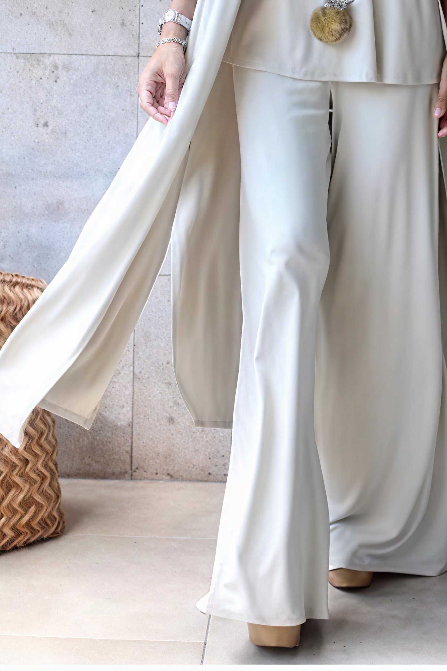 Ensemble Femme : Cardigan Long Fluide, Pantalon Large, Haut Col V-Sets-Marais Paris-Marais Paris