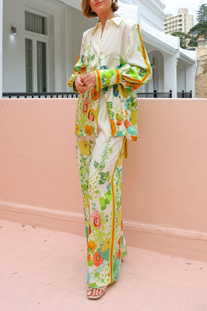 Ensemble Deux Pièces Femme – Imprimé Floral, Pantalon Large, Veste Boutonnée-Sets-Marais Paris-Marais Paris
