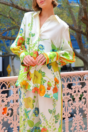 Ensemble Deux Pièces Femme – Imprimé Floral, Pantalon Large, Veste Boutonnée-Sets-Marais Paris-Marais Paris