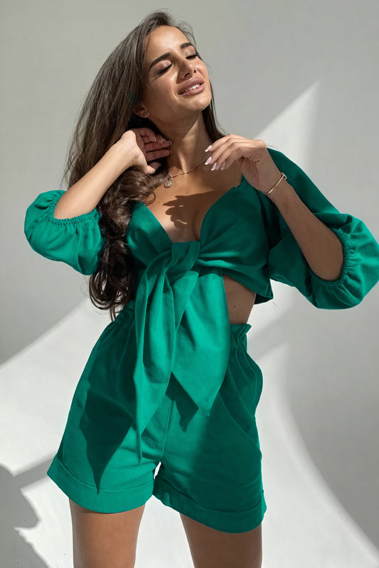 Top et Short Femme - Ensemble Chic Noué Taille Haute-Sets-Marais Paris-Marais Paris