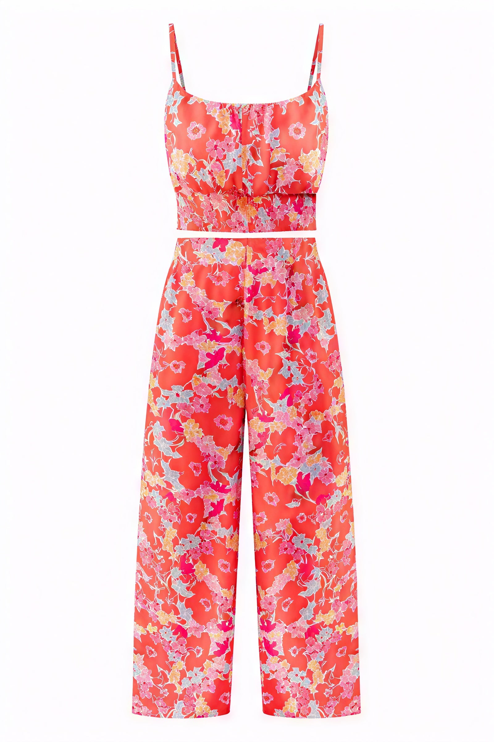 Top & Pantalon Palazzo Femme - Ensemble Bohème Chic - Floral, Poches-Sets-Marais Paris-Marais Paris